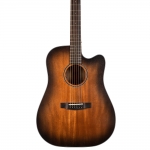 Cort akusztikus gitár Fishman elektronikával, All solid, deluxe félkemény tokkal, mahagóni, fekete burst