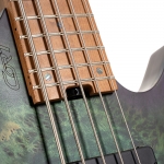 Cort elektromos basszusgitár, 5 húros, Bartolini hangszedők, fej nélküli, csillagpor zöld