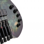 Cort elektromos basszusgitár, 5 húros, Bartolini hangszedők, fej nélküli, csillagpor zöld