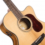 Cort akusztikus gitár Fishman elektronikával, félkemény tokkal, Bocote, All solid