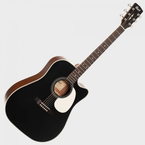 Cort akusztikus gitár elektronikával, cédrus, fekete