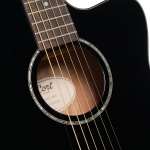 Cort akusztikus gitár elektronikával, cutaway, fekete