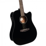 Cort akusztikus gitár elektronikával, cutaway, fekete