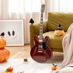 Donner félakusztikus jazzgitár, bordó