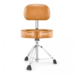 Donner állítható, háttámlás párnázott dobszék, barna bőr