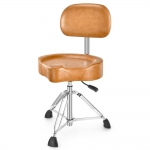 Donner állítható, háttámlás párnázott dobszék, barna bőr