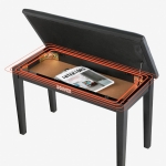 Donner DUET zongoraszék tárolóval, fekete