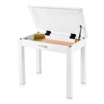 Donner zongoraszék tárolóval, fehér