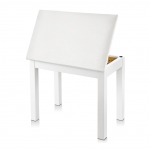 Donner zongoraszék tárolóval, fehér