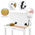 Donner zongoraszék tárolóval, fehér