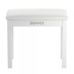 Donner zongoraszék tárolóval, fehér