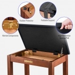 Donner zongoraszék tárolóval, barna