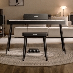 Donner zongoraszék, tömör fa, S100 design, fekete