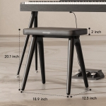 Donner zongoraszék, tömör fa, S100 design, fekete