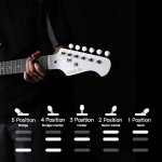 Donner Seeker Deluxe elektromos gitár szett erősítővel, fehér